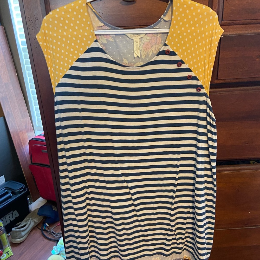 Matilda Jane Striped Navy and Yellow Women's Top
